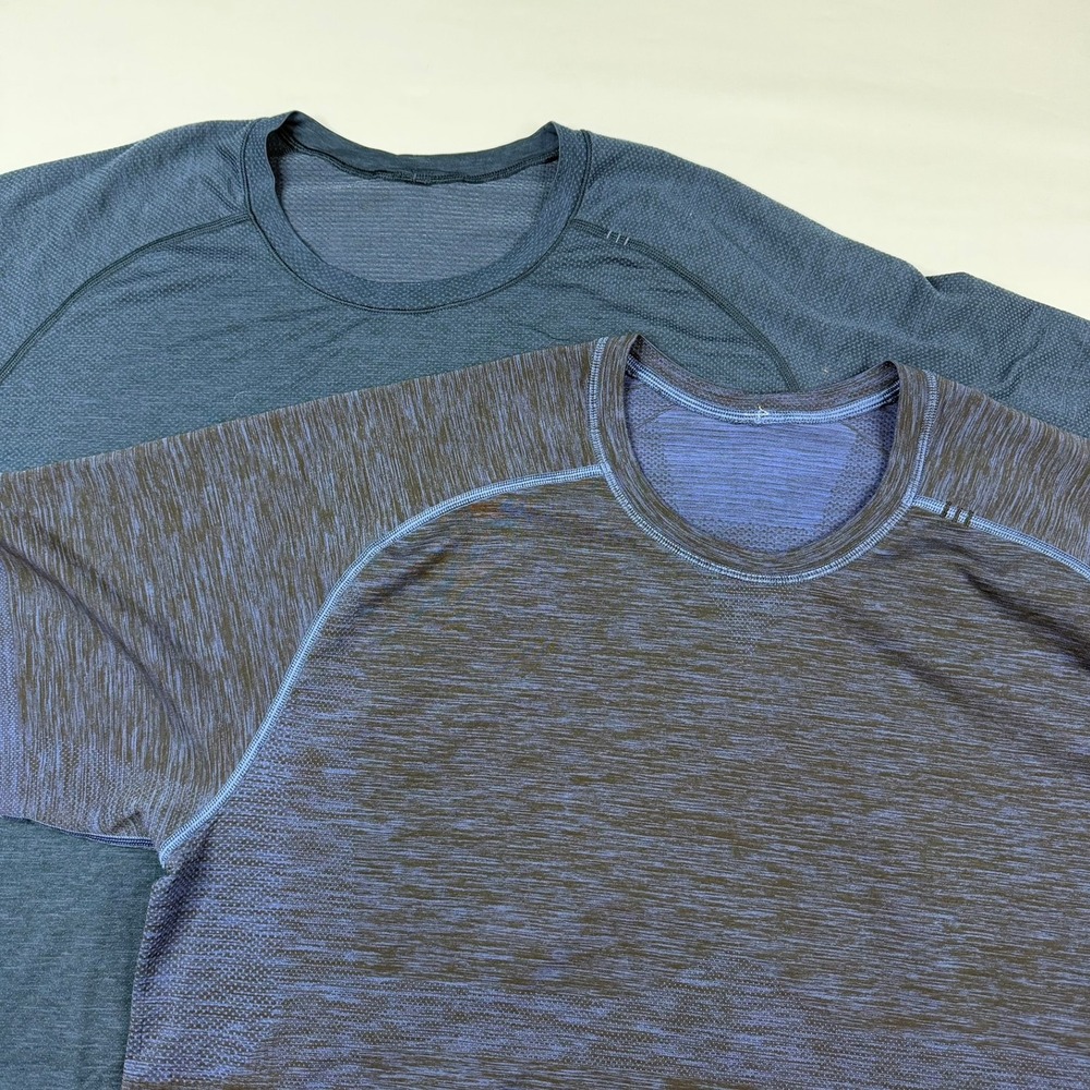 Lululemon Metal Vent Tech Shirt Lot of 2 Mens XXL Blue Short Sleeve Athletic Gym